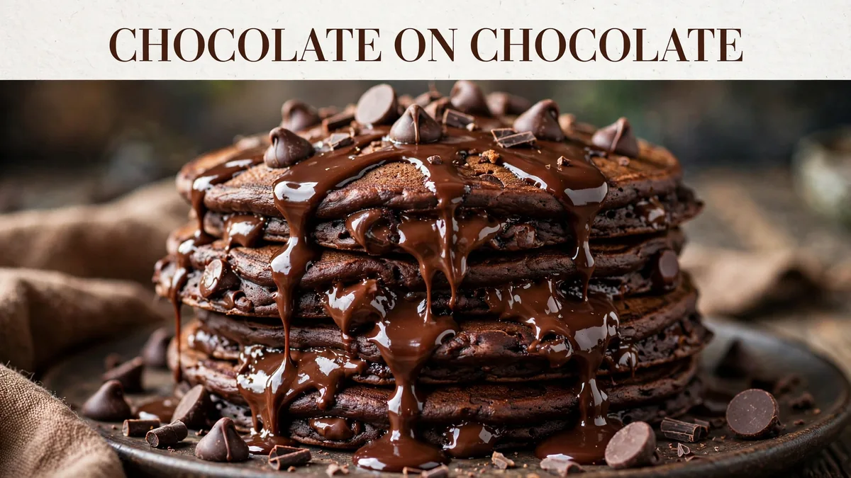 Chocolate Chocolate Chip Pancakes melty